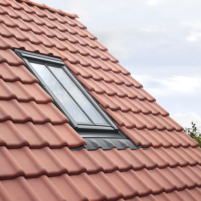 Velux window in tile roof